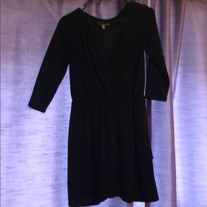Black V neck cocktail dress